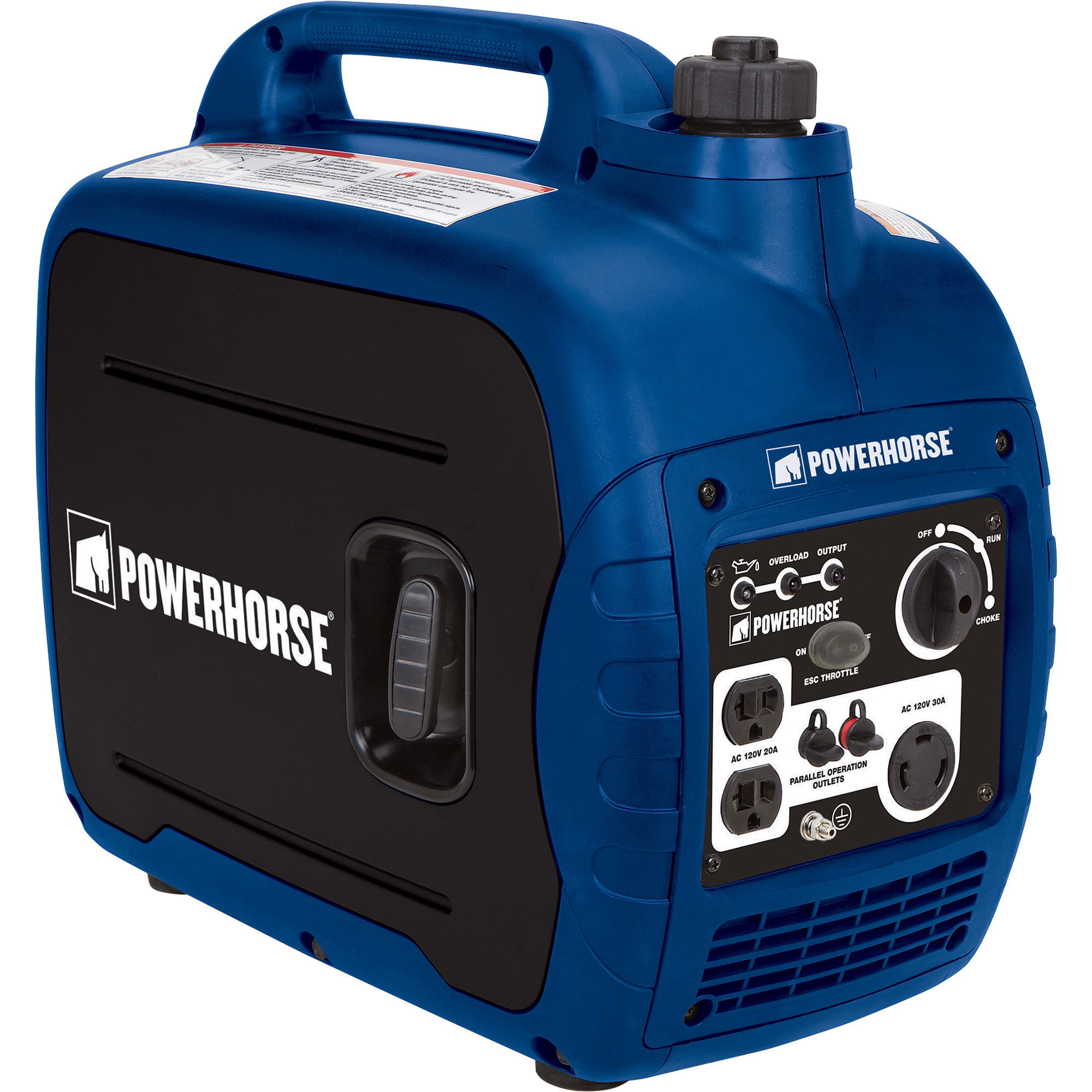 Please see replacement Item# 83169. Powerhorse Portable Inverter Generator, 2000 Surge Watts, 1600 Rated Watts, CARB Compliant
